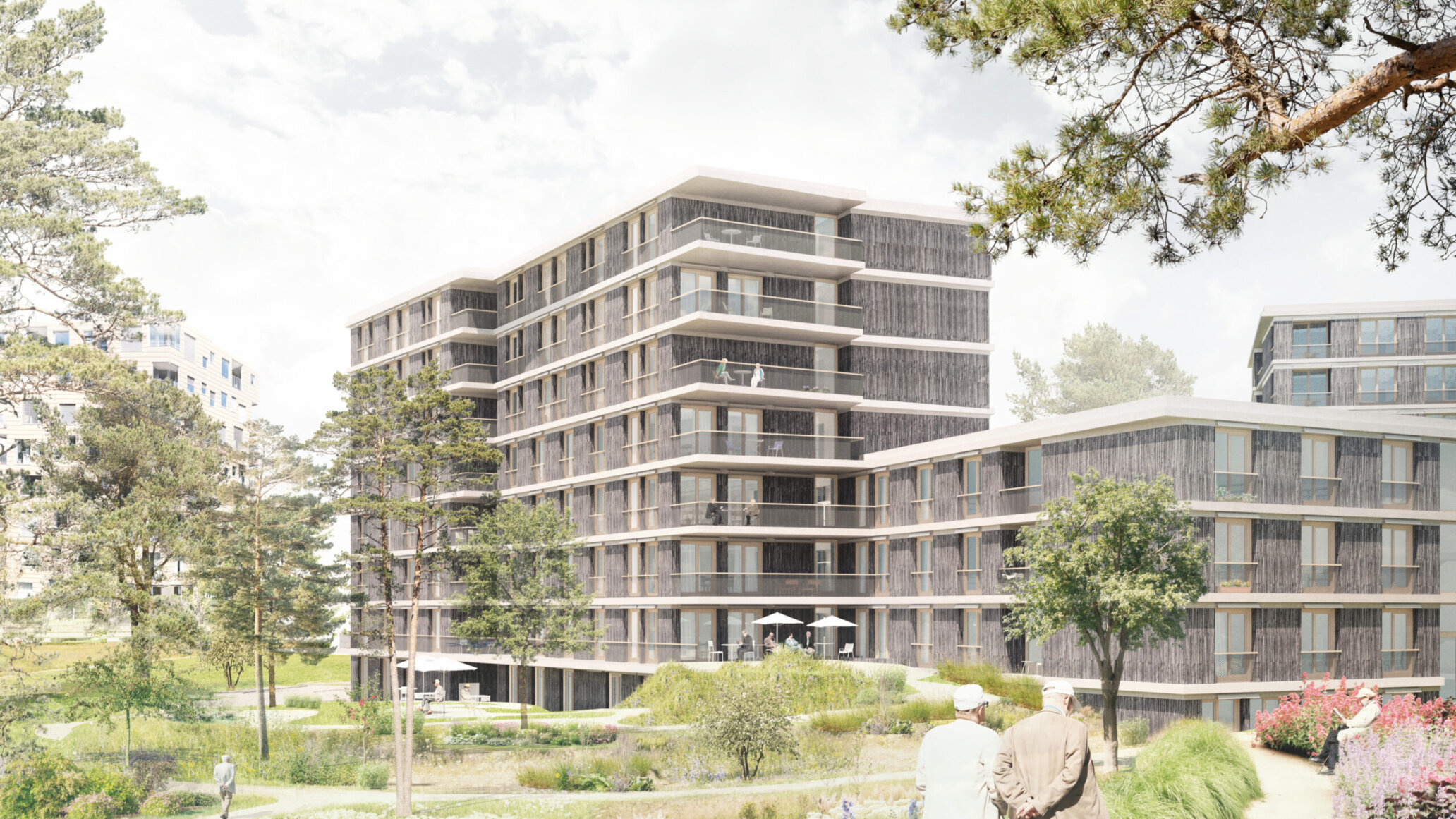 Ansicht Garten Neubau Sihlsana