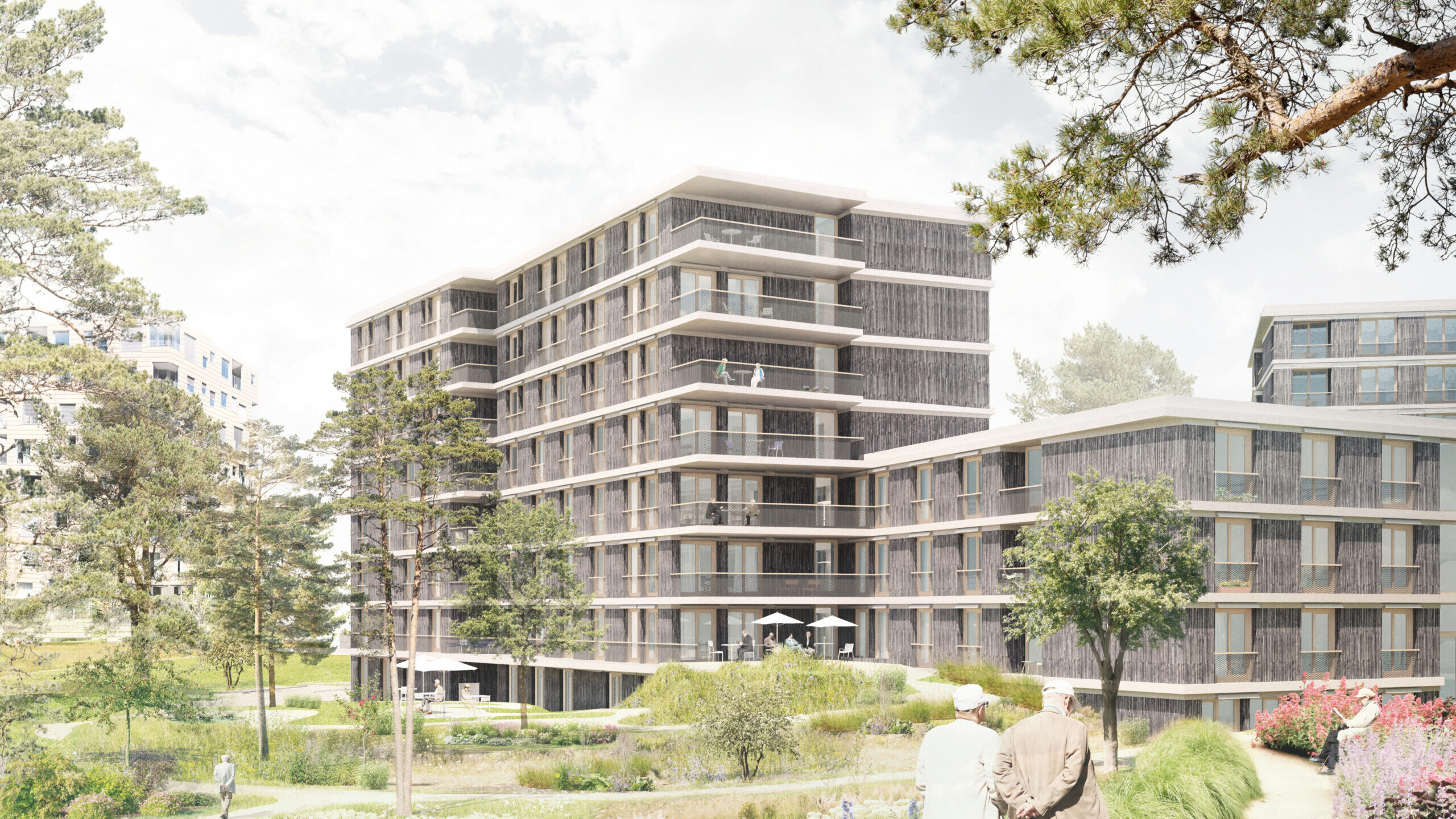 Ansicht Garten Neubau Sihlsana